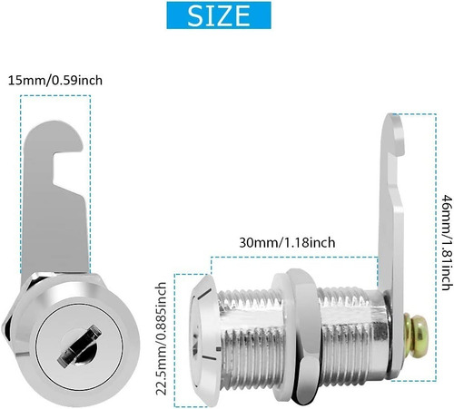 Cerradura De 6 Piezas Para Cajones De Armario, 16 Mm A 30 Mm