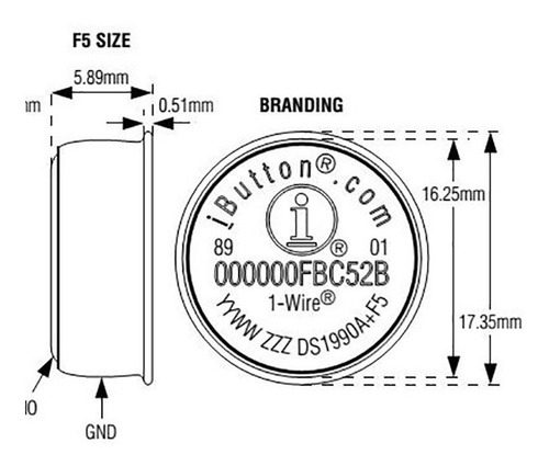 Ibutton + Sujetador Plástico