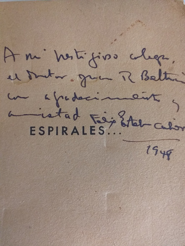 Espirales Fray Linterna Cichero Autografiado J. Beltrán 1948