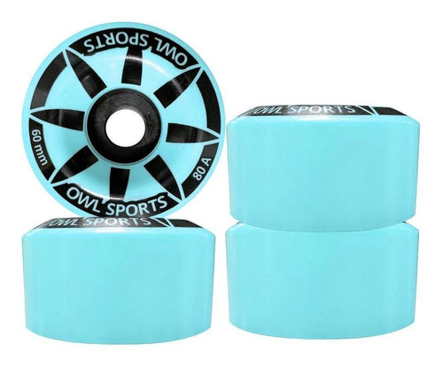 Jogo Com 4 Rodas Para Patins Quad Owl Sports 60 Mm 80a Azul