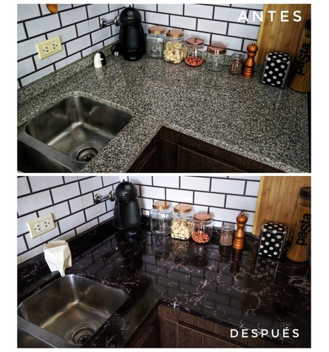 Imagen 7 de 10 de Vinilo Autoahdesivo Laminado Para Mesada Mármol Madera