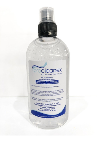 Alcohol En Gel Procleanex 500 Ml Botella Pet