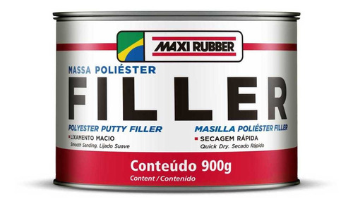 Massa Poliéster Para Correção Filler Maxi Rubber 900g