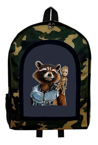 Mochila Camuflada Rocket Racoon Nueva Colección Modelo 78