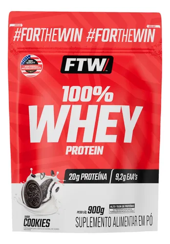 Whey Protein 100% Concentrado Refil 900g Sabor Cookies - Ftw