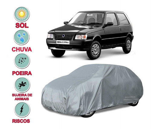 Capa Cobrir Carro Fiat Uno Impermeável Proteção Bezzter