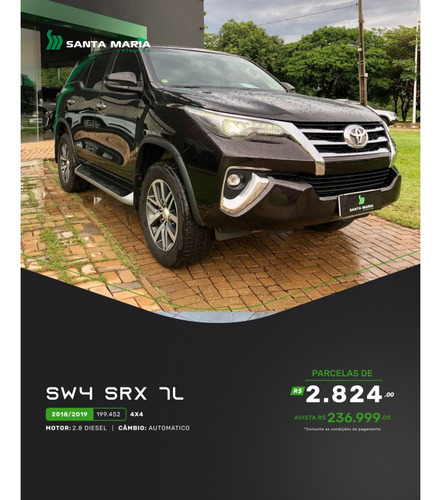 Toyota Hilux SW4 2.8 SRX 4X4 7 LUGARES 16V TURBO INTERCOOLER DIESEL 4P AUTOMÁTICO