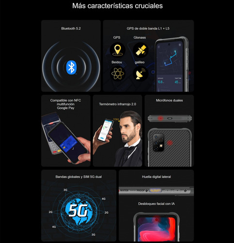 Bison Gt2 Pro 5g - Celular Resistente / Ram 8 Gb, Rom 256 Gb