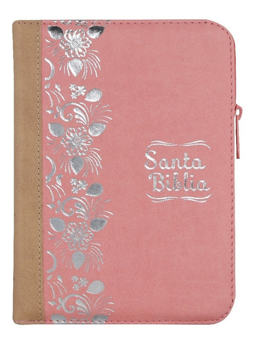 Biblia Reina Valera 1960 Letra Mayor Cierre Rosa Beige Qr