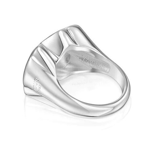 Anillo Sello De Plata Oso Bold Motif- Grande