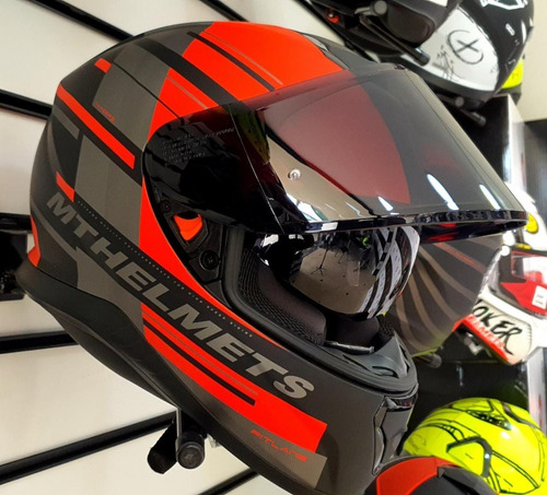 Imagen 1 de 9 de Casco Mt Helmets Thunder 3 Sv Pitlane C5 Rojo Mate