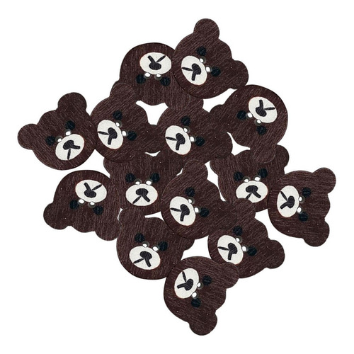 Botones De Oso 50 Piezas Colores Marrones 2 Agujeros Botones