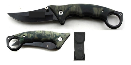 Canivete Karambit Lobo Tático Combate Camuflada