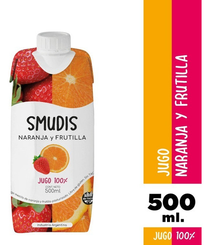 Jugo Smudis 100% Natural Naranja Y Frutilla X500 - Sin Tacc