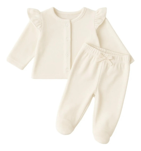 Conjunto Plush Bebe Campera Y Pantalon Beige Abrigo Bebe Beige Recien Nacido
