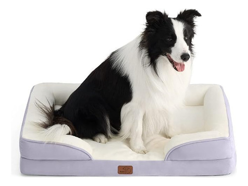 Cama Sillon Ortopedica Para Perros Grandes Color Lavanda Diseño Colores