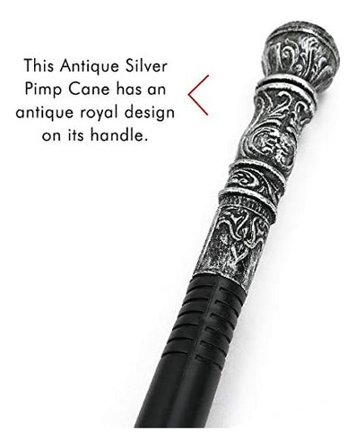 Bastón De Plata Antiguo Para Adultos Y Niños Accesorio De Ve