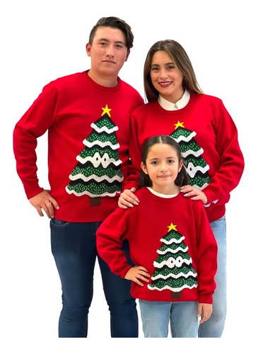 Imagen 3 de 5 de Sueter Navideño / Ugly Sweater Niños Con Arbolito C/ojos