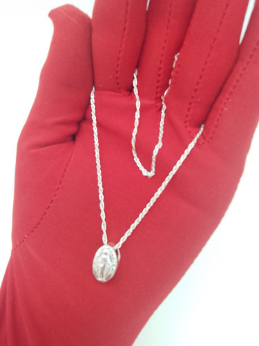 Conjunto Cadena Plata 925 C/dije Virgen De Los Milagros 16 