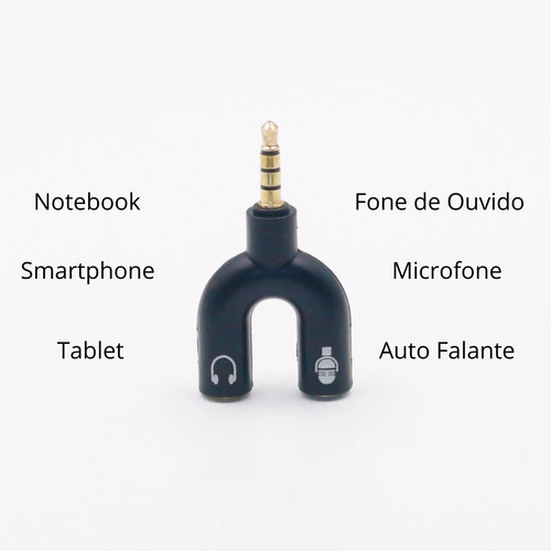 Adaptador Para Microfone Gamer P2 X P3 Xbox Ps4 Pc Celular