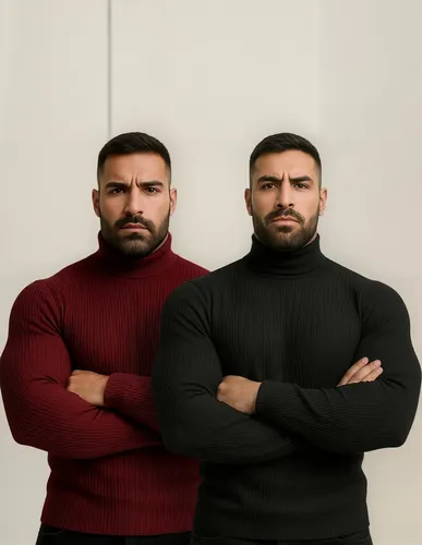 Kit 2 Blusa Cacharrel Masculino Gola Alta Canelado Camisas