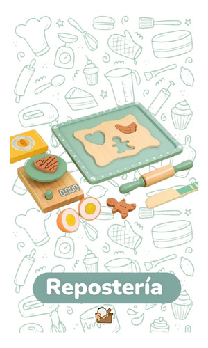 Juguete De Repostería 10pzs De Madera, Estilo Montessori