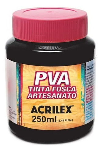 Acrilex PVA tinta para artesanato preto 250ml