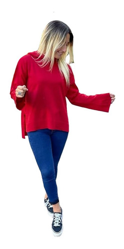 Imagen 3 de 8 de Sweater Buzo Mujer Capucha Super Liviano Amplio A64