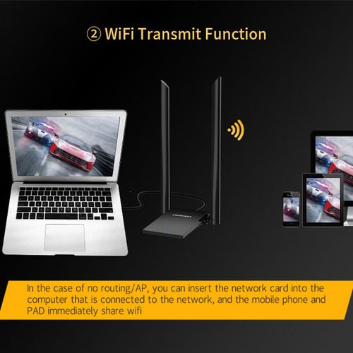 5.8g 2.4g Usb 3.0 1300mbps Receptor Wifi Adaptador De Rede