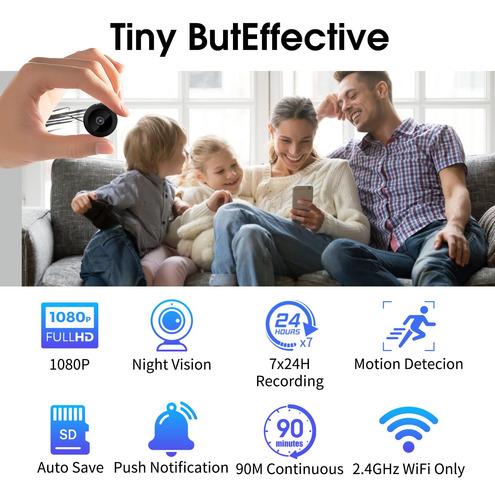Cámara Espía Oculta 1080p Wifi Para Interiores Detección Mov