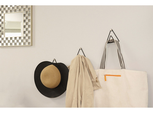 Set Percheros De Pared Triangulares Negros Elegantes Retro Negro