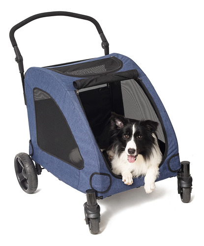 Latglend Cochecito Plegable De 4 Ruedas Para Perro, Transpir