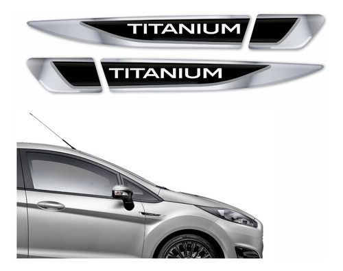 Par Emblema Paralama Porta Ford Fiesta Titanium Res16