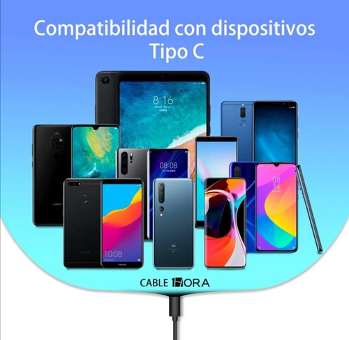 5 Cargadores Tipo C Carga Rápida Usb Datos Celular 1 Hora