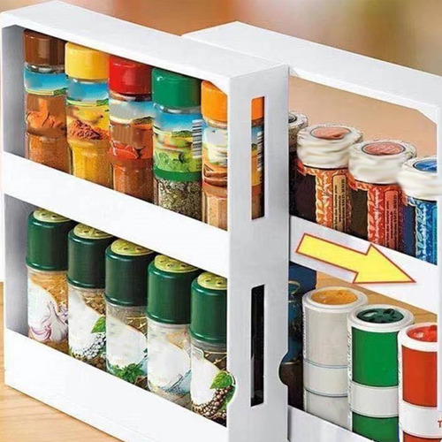 Organizador De Especias, Diseño Deslizante Y Deslizable, 2 N