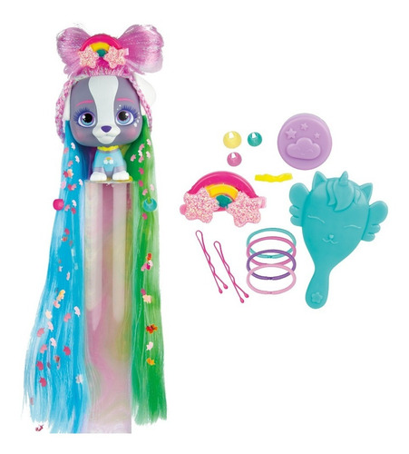 Imagen 8 de 10 de Vip Pets Mascotas Sorpresa Botella Con Pelo Serie 2 Glitter