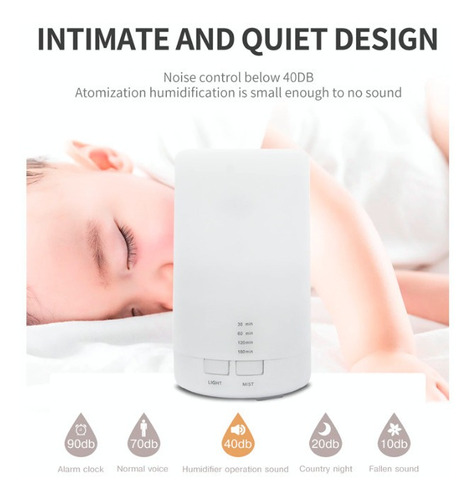 Mini Humidificador Ultrasónico Led Luz + Aceite Aromaterapia