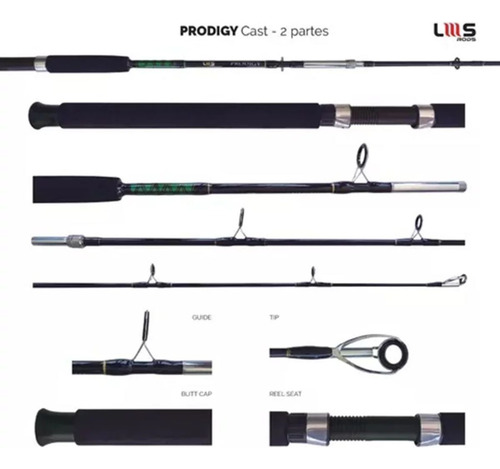 Vara Lumis Prodigy 20-30lb Para Molinete 2 Partes 6'5''1,95m