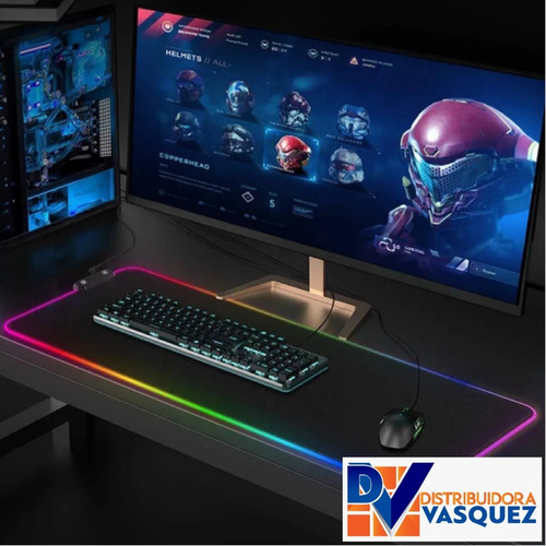 Mouse Pad Gamer Alfombrilla Luminosa Colorida Con Luces Rgb