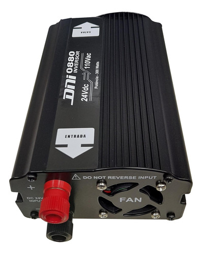 Inversor De Tensão 24v Dc Para 110v Ac 1 Tomada 1 Usb 300w