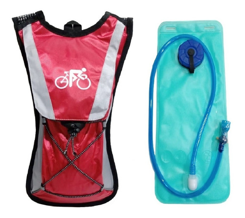 Mochila De Hidrataçao C/ Refil 2 Litros Vermelha Bike H1008 Cor Vermelho