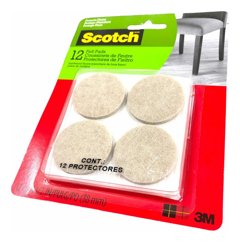 Set 12x Protectores De Fieltro P/ Sillas En Pisos De Madera No