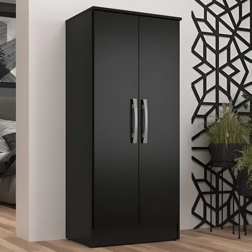 Armário Multiuso 2 Portas Preto Regente