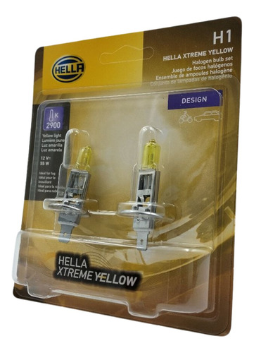 Juego De Focos Hella H1 Xtreme Yellow 12v. 55 Watts, 2900 K