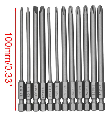 Juego De Brocas Phillips S2 De 100 Mm, 12 Piezas