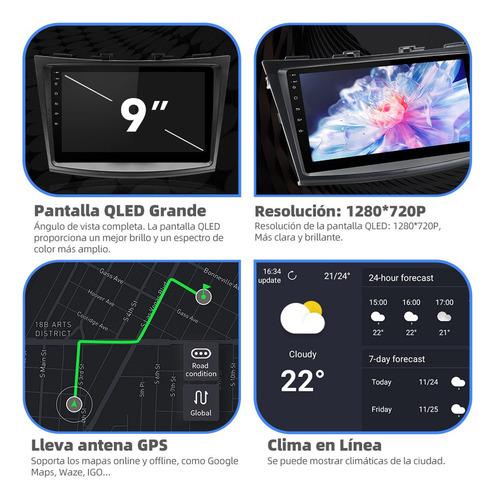 Estéreo 4+64g Carplay Para Suzuki Swift 2010-2017 4k Wifi6