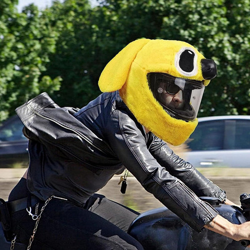 Funda Para Casco De Moto Peluche - Stitch Amarillo Reuben Amarillo - Universal