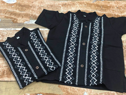 Dúo De Guayabera Artesanal Papá E Hijo.. Tallas A Elegir