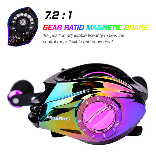 S Carrete Baitcast Fishing Speed Fast Wheel 9+1 Baitcast