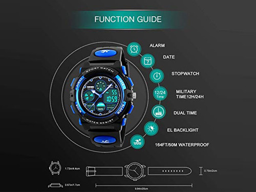 Reloj Digital Impermeable Y Deportivo P/niños Negro